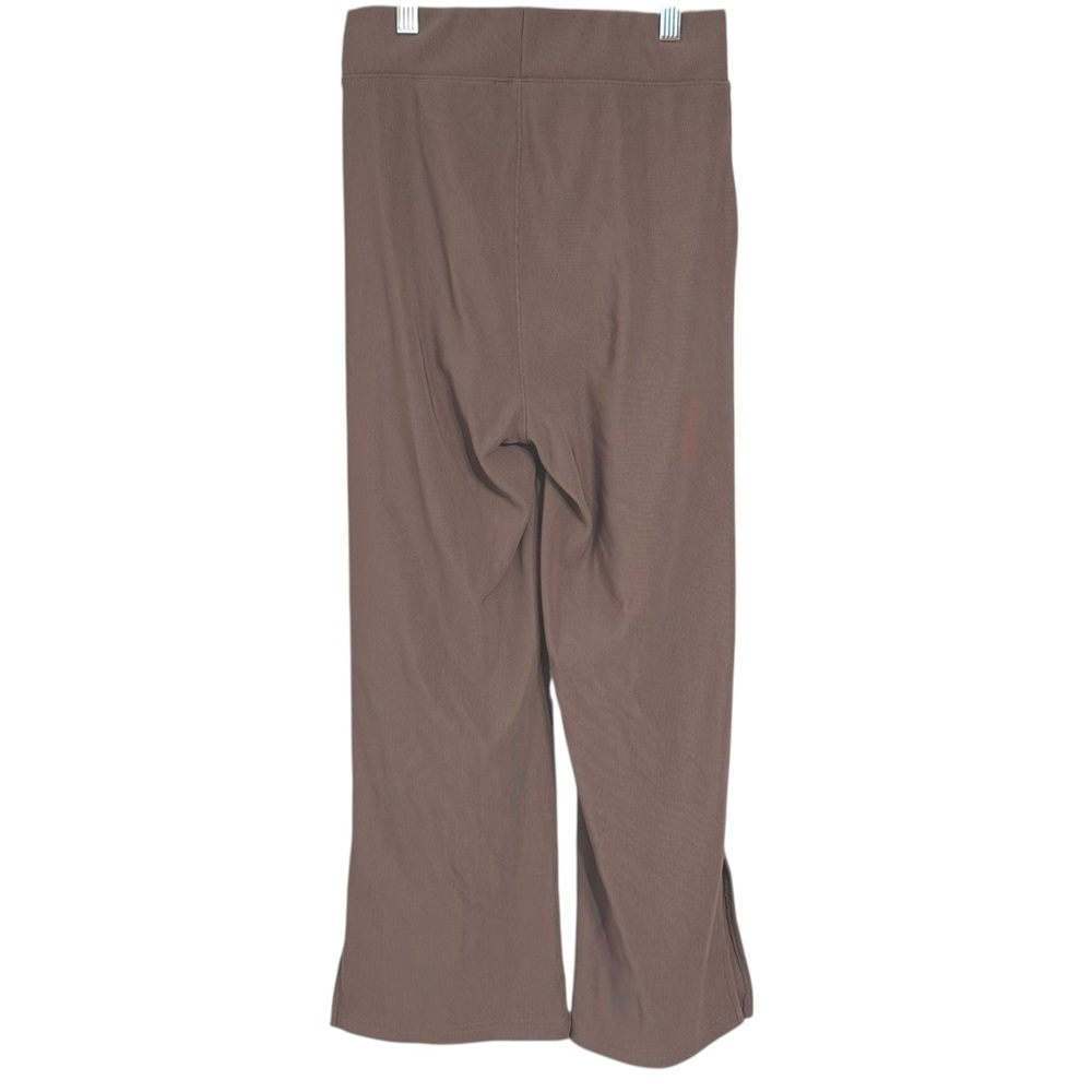 Move Theology Brown Wide-Leg Split Hem Ribbed Lounge Pants M - Picture 5 of 5
